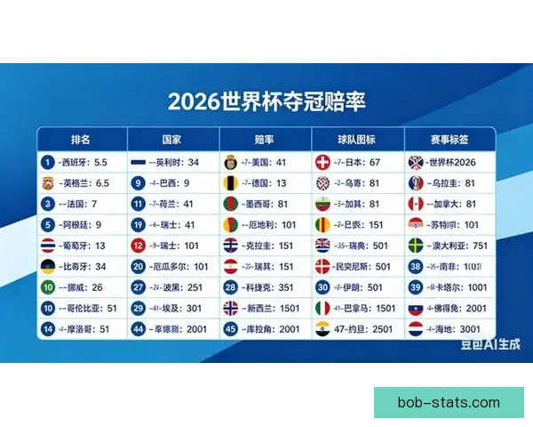 2026世界杯夺冠热门预测各强队赔率全面解析